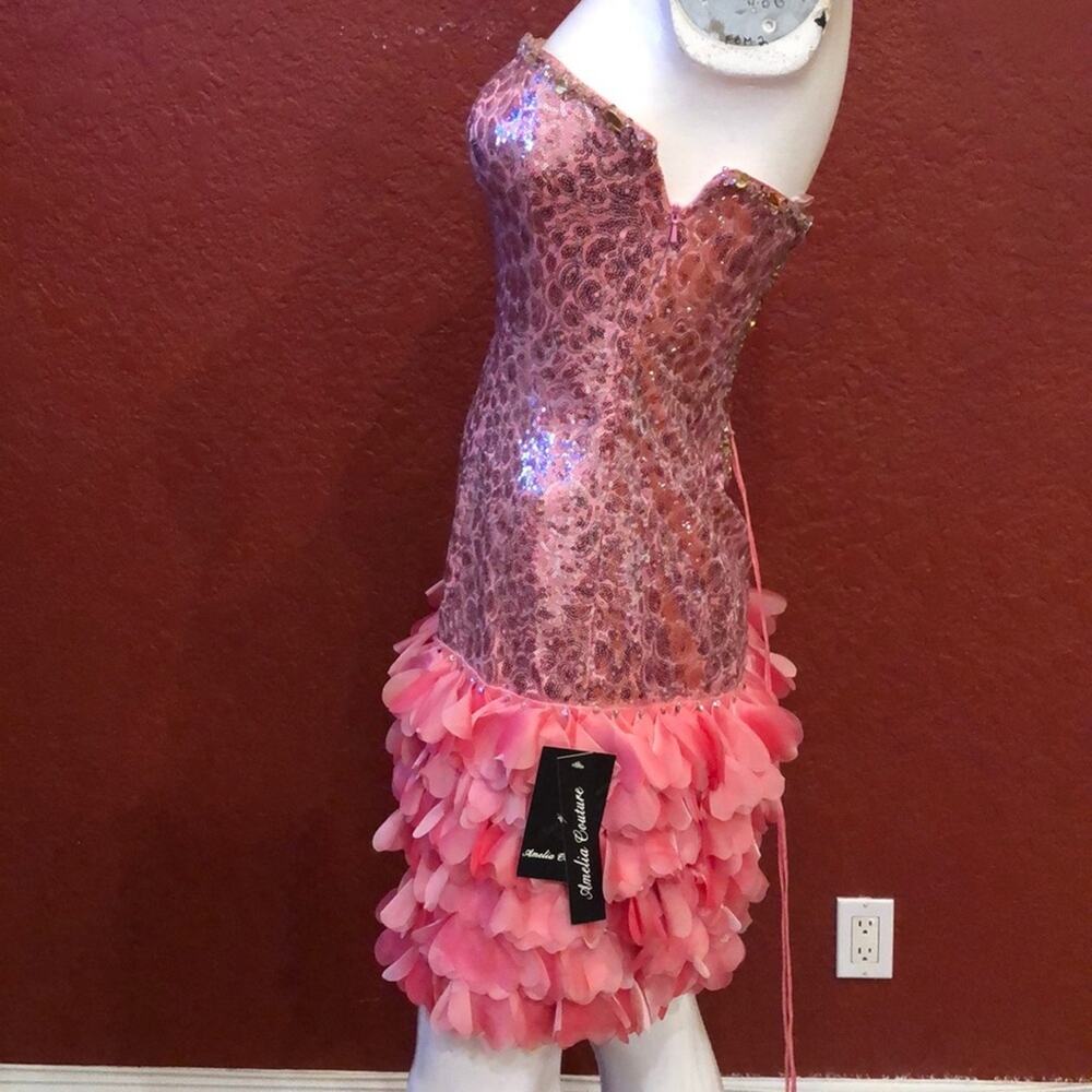 Amelia Couture # 214 Strapless Sequined Dress 6 - Picture 4 of 7